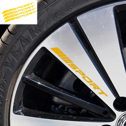 Fashion 4pc Car Stickers Wheels Rims Sport Racing DIY Stripes Decorative Stickers Emblem Car Styling Car SUV Truck Accessories