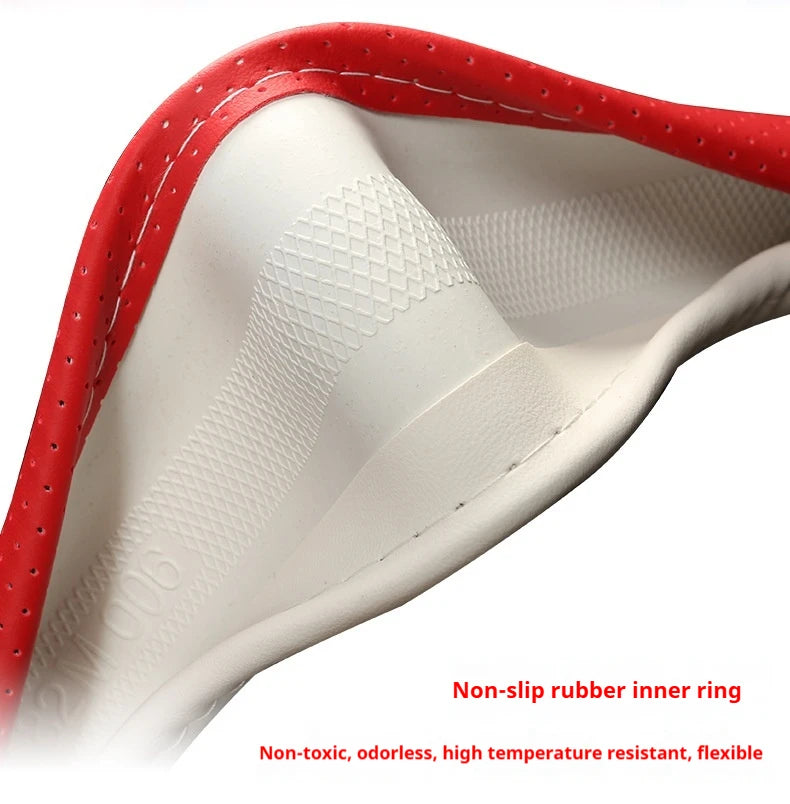 Steering Wheel Cover Breathable Non Slip Nappa Leather All Season Universal For Car Interior Wear Resistant Protective Cover