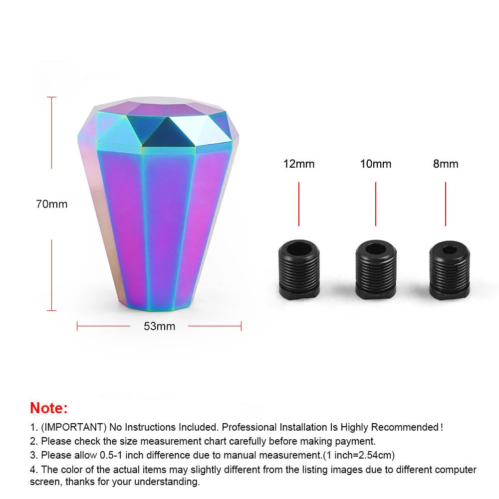 Universal Racing Diamond Shape Shift Knob Car Aluminum Manual Gear Stick Shift Knob Lever Shifter Racing Shift Knob