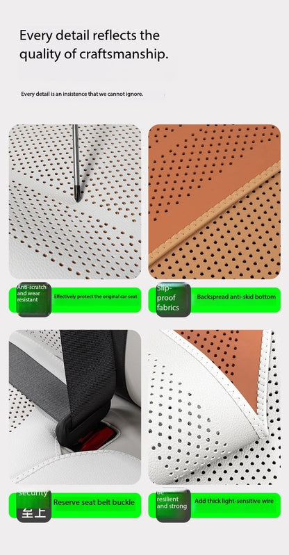 Breathable Leather Car Seat Cover Universal Front Seat Protection Cushion Luxury Car Interior Backrest Support Mat Accessories