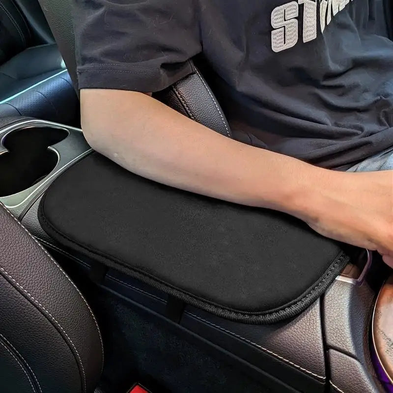 Car Central Console Armrest Pad Plush Warm Heightened Non-slip Universal Fit for Most Vehicles for Winter Long Drive Use