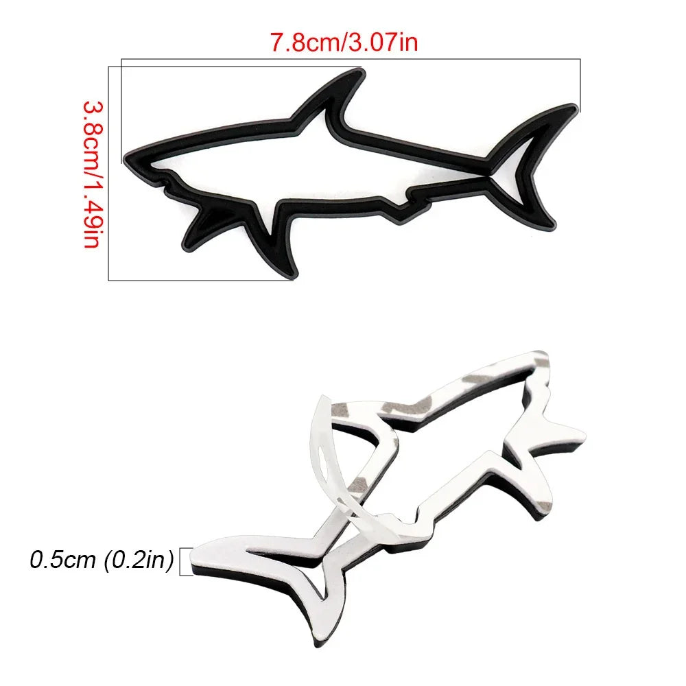 Car Styling 3D Metal Sticker Fish Shark Emblem Badge Decals Automobile Motorcycle Fuel Cap Decoration Logo Car Accessories