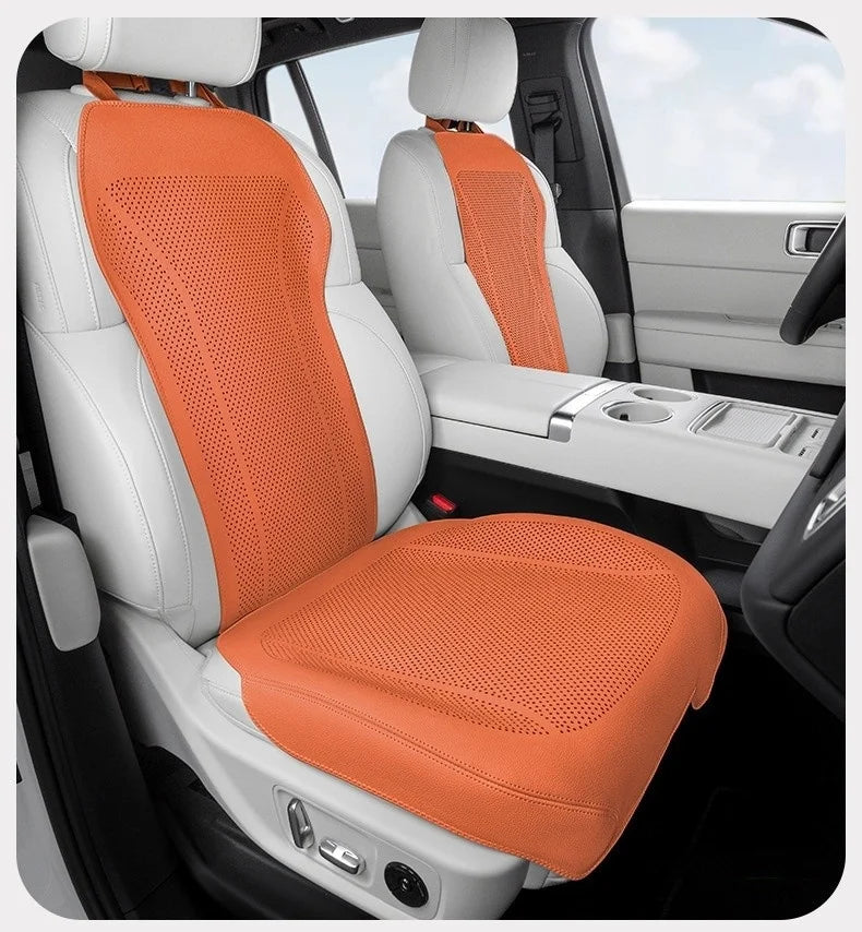 Breathable Leather Car Seat Cover Universal Front Seat Protection Cushion Luxury Car Interior Backrest Support Mat Accessories