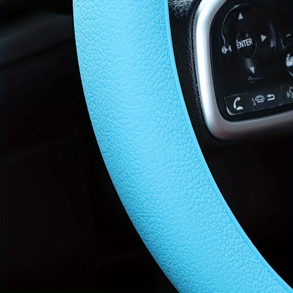 Summer Silicone Car Steering Wheel Cover, Non-Slip Universal Fit for Most Vehicles, Anti-Sweat Driving Accessory
