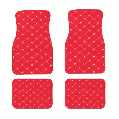 Car Floor Mats 4PCS Universal PU Leather Waterproof Auto Foot Pad Protector Carpet Front and Rear Mats Set Auto Accessories