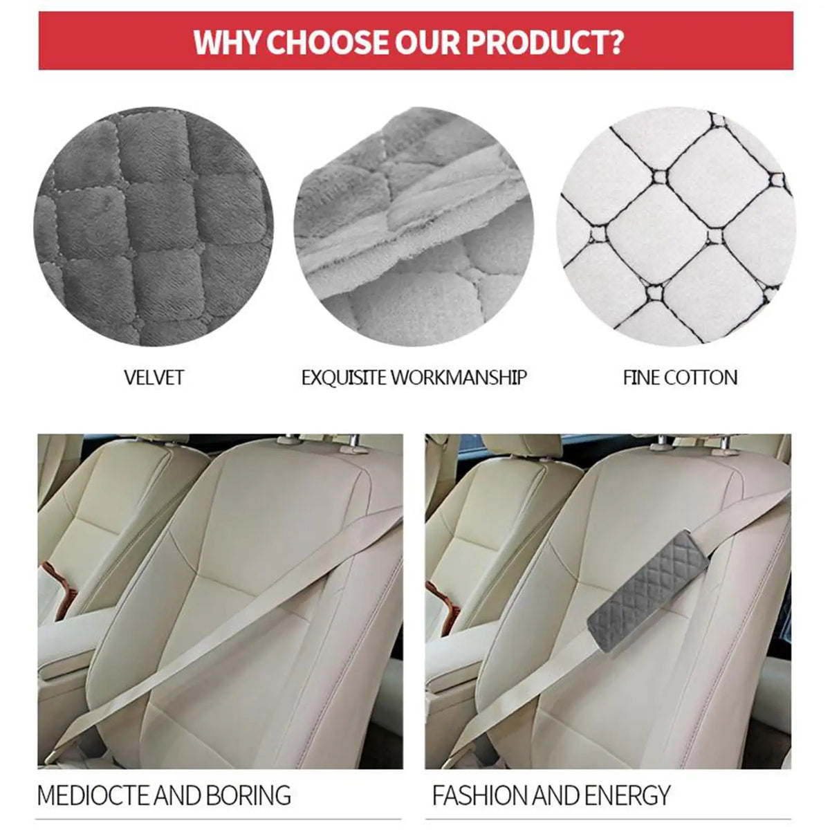 Car Seat Belt Cover Seatbelt Shoulder Pad Cushions Universal Safety Belt Shoulder Protection Comfortable Seat Belt Covers