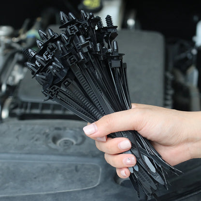 Nylon Push Clip Zip Tie Fastener Universal Car Bumper Fender Retainer Self Locking Nylon Strap Body Trim Repair Accessories