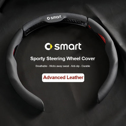 Sporty Steering Wheel Cover Advanced Leather Anti-Slip For Smart EQ Fortwo Forfour 453 451 452 450 454 Roadster Forjeremy