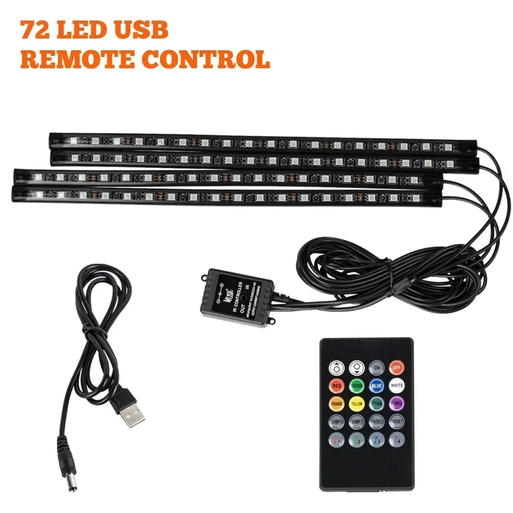 RGB Car Underglow Strip Lights with App Control Waterproof Strip Lights for Cart Boat Decoration LED Exterior Lights Strip DC12V