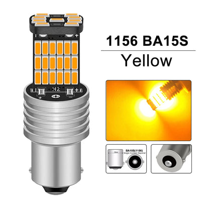 2/4/8 PCS Super Bright 1156 BA15S 1157 BAY15D LED Bulbs 12V 4014-45SMD 6500K White Car Reverse Parking Brake Turn Signal Lights