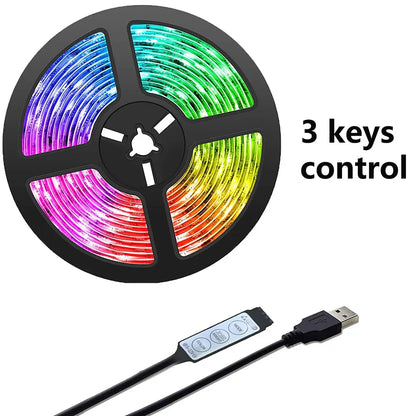 RGB 5050 Led Strip Lights Smart Home TV USB Wall Lamps Ramadan Decoration 2023 Bedroom Closets Aesthetic Room Decor Night Light