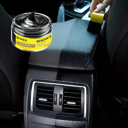 Black Universal Car Wax Paste: Dashboard Nano Crystal Coating, Interior Shine, Tire Protection & Oxidation Removal
