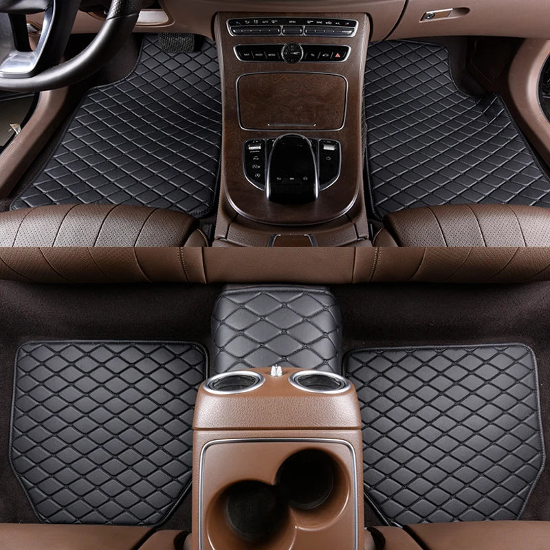 5 pcs Waterproof Leather Car Floor Mats Universal Auto Foot Pad Protector Automobile Interior Carpet Car Accessories Interior