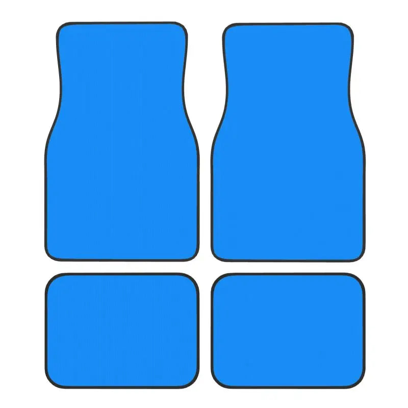 Black Solid Color Car Floor Mats Universal Non-Slip Carpets Rugs Front & Rear Car Foot Mats Set of 4 Pieces Auto Accessories