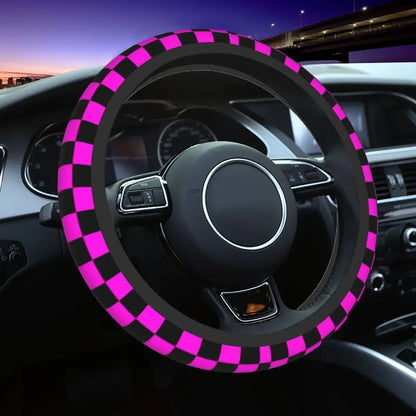Ten color checkerboard pattern car steering wheel cover Universal 15-inch steering wheel cover