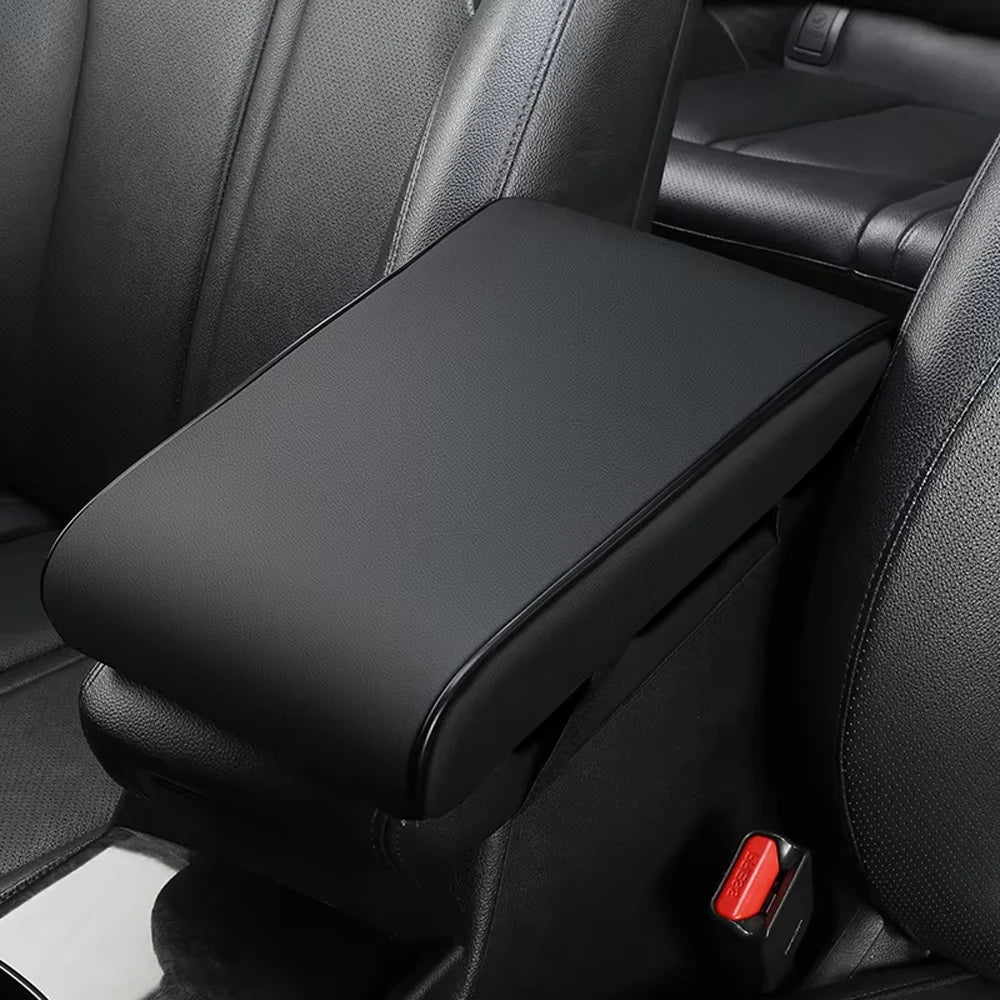 PU Leathe Center Console Heightening Comfort Armrest Pad Cover Universal Armrest Cushion Fit for Most Cars（31cm*20cm*4.5cm）
