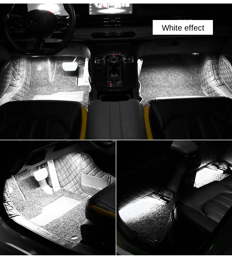 New Neon LED Car Interior Ambient Foot Strip Light Kit Accessories Backlight Remote App Music Control Auto RGB Decorative Lamps