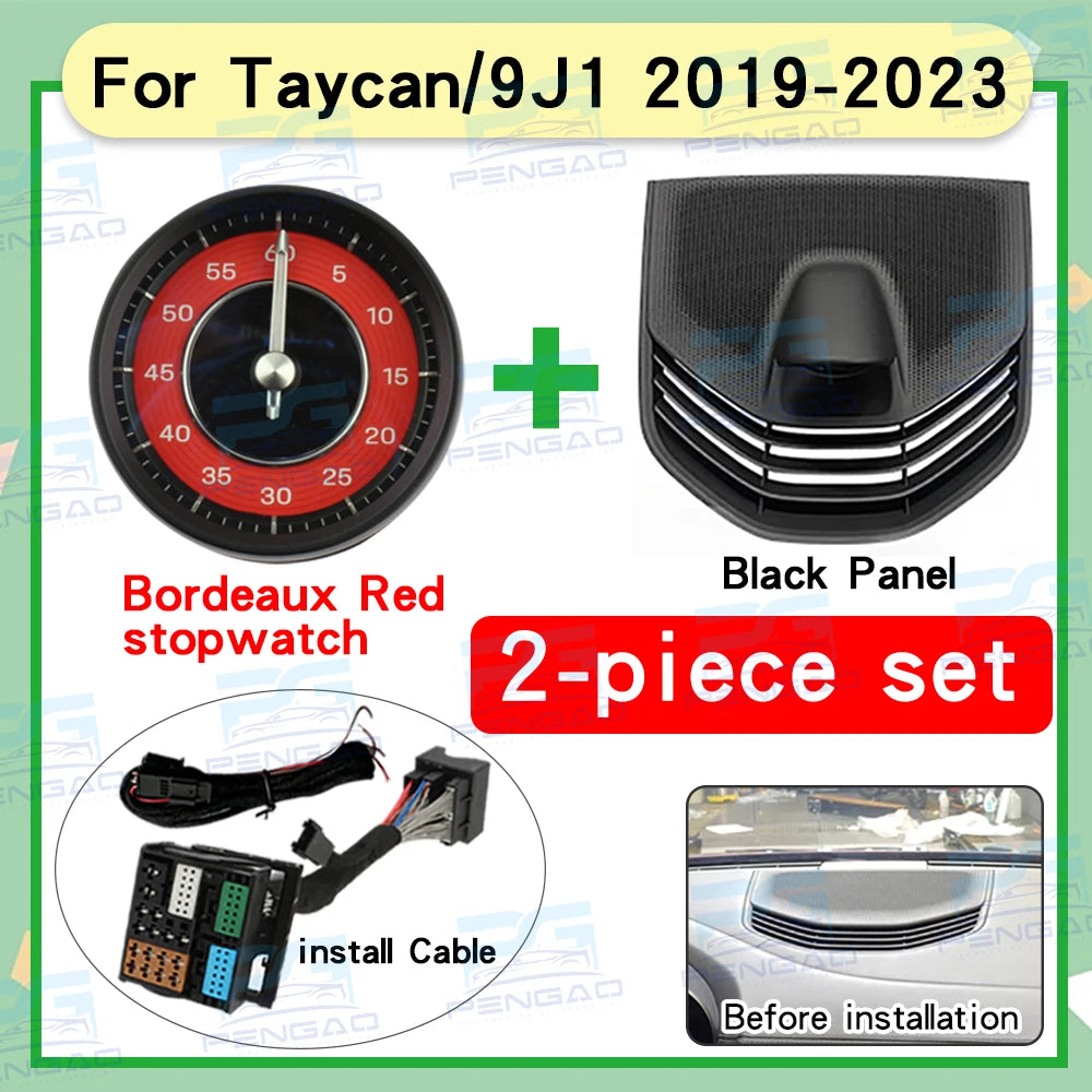Car stopwatch clock cover For Porsche taycan 9J1stopwatch compass clock 718 instrument panel stopwatch cover electronic