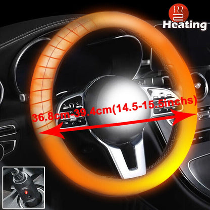 Winter Handle Cover Heated steering Wheel Cover 38cm Universal Warm Suede Car Steering Wheel Cover