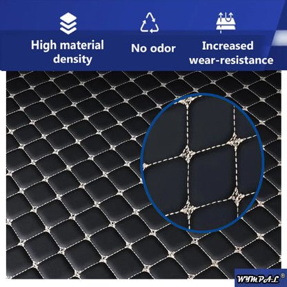 Car Mats Floor For Peugeot 5008 P87 2017~2023 7seat Luxury Leather Mat Car Floor Mats Universal Waterproof Cocho Car Accessories