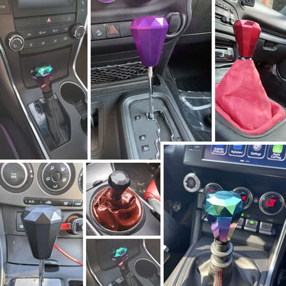 Universal Racing Diamond Shape Shift Knob Car Aluminum Manual Gear Stick Shift Knob Lever Shifter Racing Shift Knob