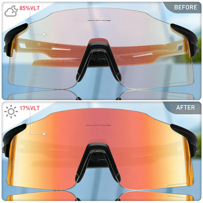 Kapvoe 2026 Photochromic Cycling Sunglasses Rimless Men Running Outdoor Sports Bike Glasses MTB Glasses Eyewear Bicycle Goggles