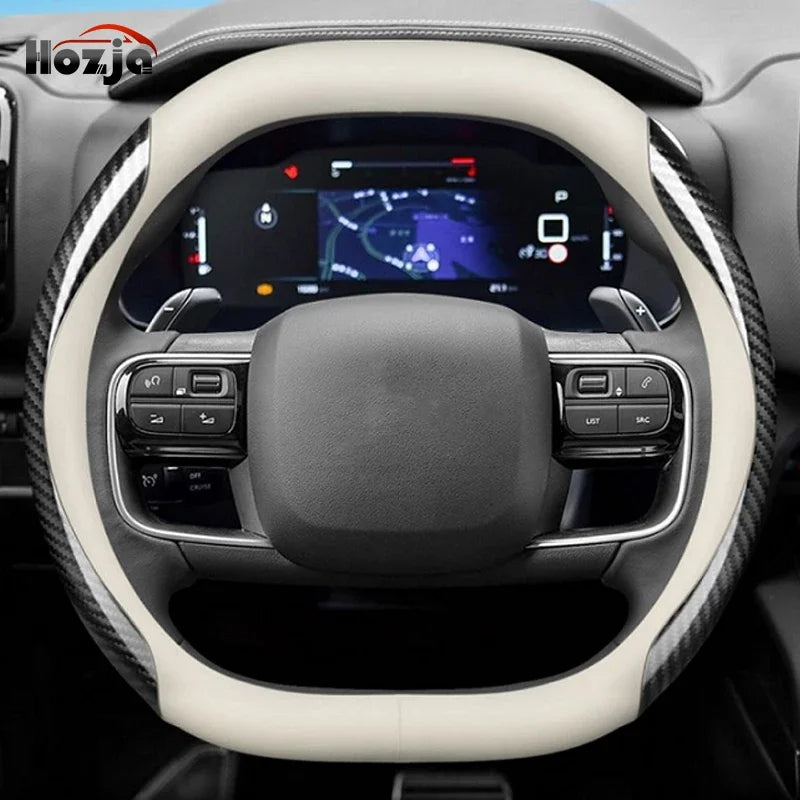 Leather car steering wheel cover suitable for Kia Sportage GT-Line RHD, K5 GT-Line RHD, EV6 RHD, EV9 RHD, Carnival RHD K4 RHD