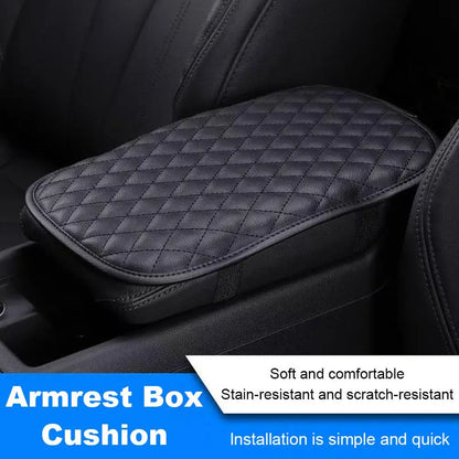 Universal Car Armrest Pad, Center Console Armrest Cover Cushion, PU Leather interior Protective Mat for Most Vehicles Auto Acces