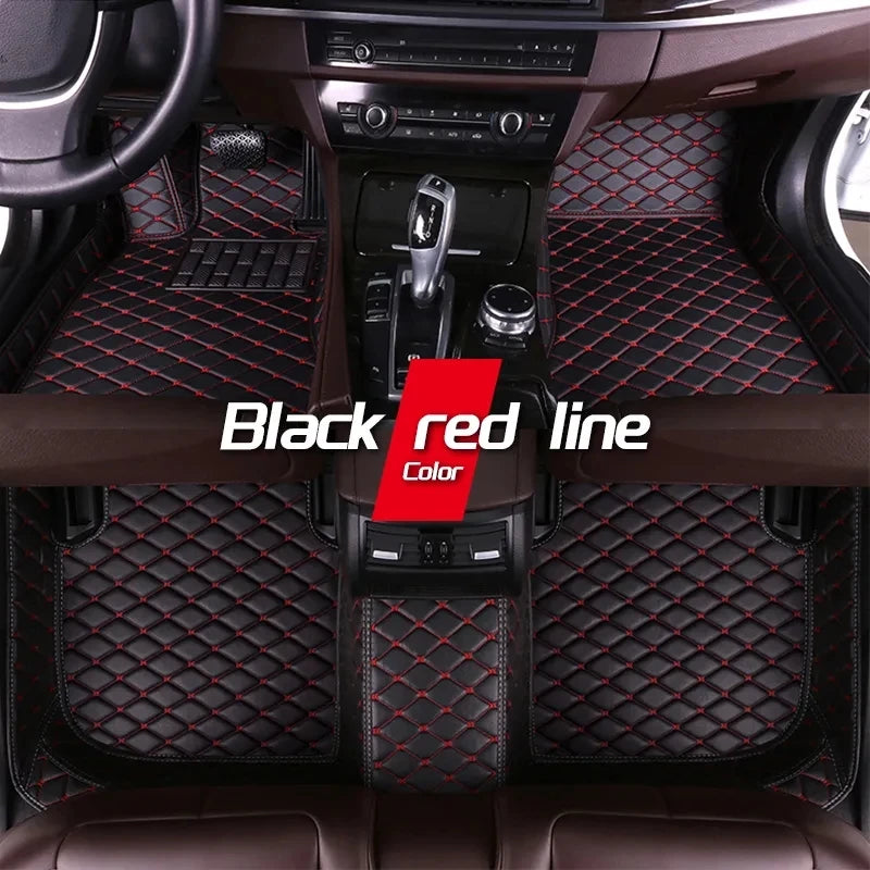 Car Mats Floor For Peugeot 5008 P87 2017~2023 7seat Luxury Leather Mat Car Floor Mats Universal Waterproof Cocho Car Accessories