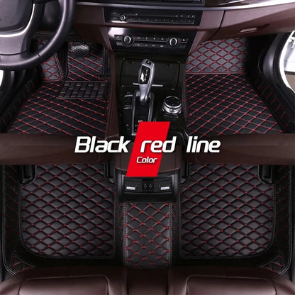 Car Mats Floor For Peugeot 5008 P87 2017~2023 7seat Luxury Leather Mat Car Floor Mats Universal Waterproof Cocho Car Accessories