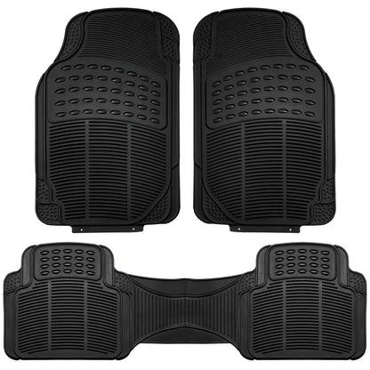 Car Floor Mats for All Weather Rubber 3pc Set Tactical Fit Heavy Duty Black Universal car floor mats Auto Accessories Tuning