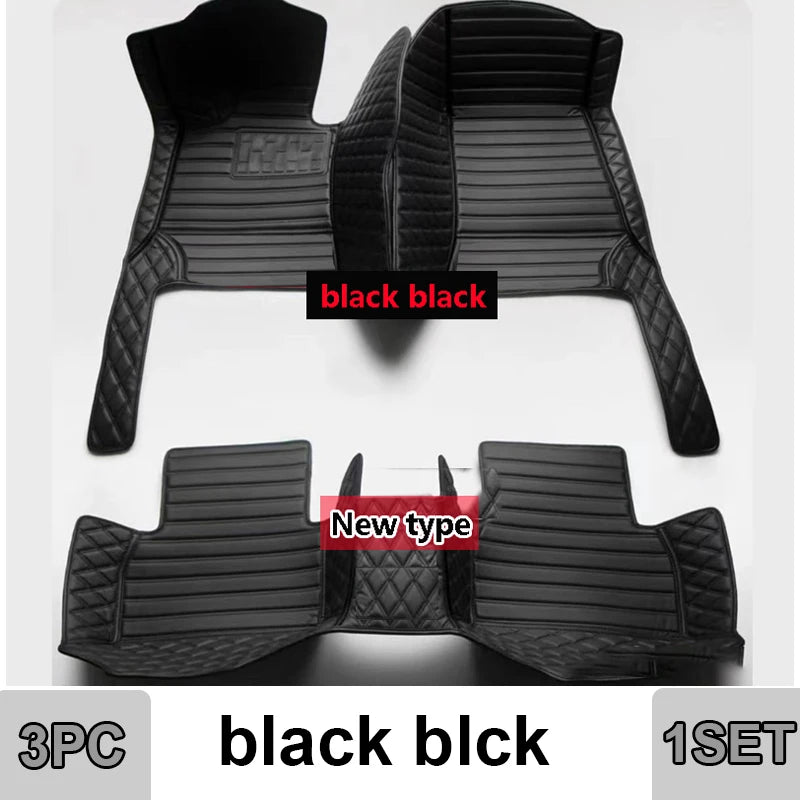 Car Mats Floor For Peugeot 5008 P87 2017~2023 7seat Luxury Leather Mat Car Floor Mats Universal Waterproof Cocho Car Accessories