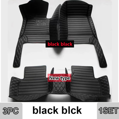 Car Mats Floor For Peugeot 5008 P87 2017~2023 7seat Luxury Leather Mat Car Floor Mats Universal Waterproof Cocho Car Accessories