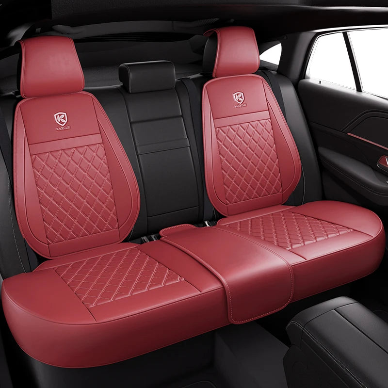 Karcle Nappa Leather Car Seat Cover Surround Bottom Car Seat Cover Full Set Durable Car Seat Protection Cushion Car Accessories