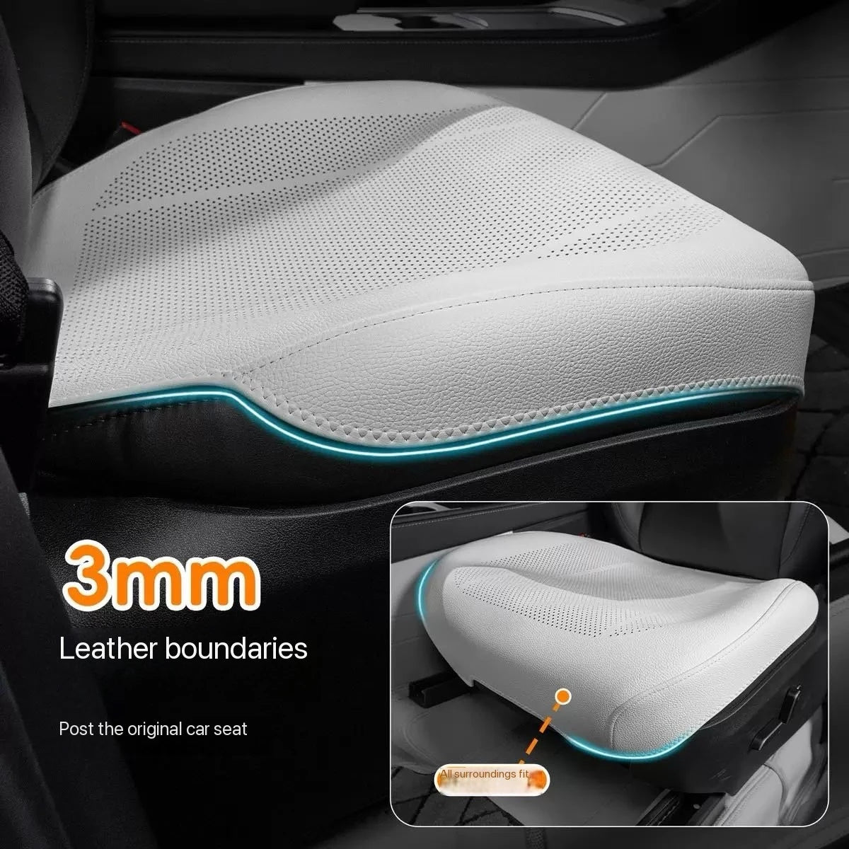 Breathable Leather Car Seat Cover Universal Front Seat Protection Cushion Luxury Car Interior Backrest Support Mat Accessories