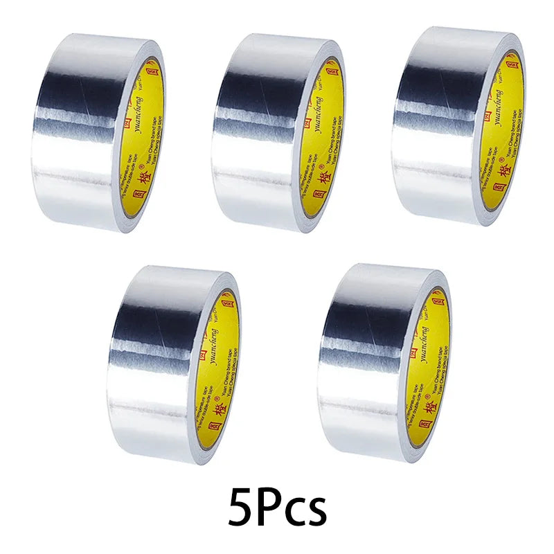 1 Roll High Temperature Resistant Aluminum Foil Tape, Waterproof and Oil-Proof, Flame-Retardant and Sun-Proof, Hand-Tearable