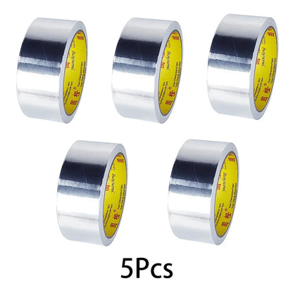 1 Roll High Temperature Resistant Aluminum Foil Tape, Waterproof and Oil-Proof, Flame-Retardant and Sun-Proof, Hand-Tearable