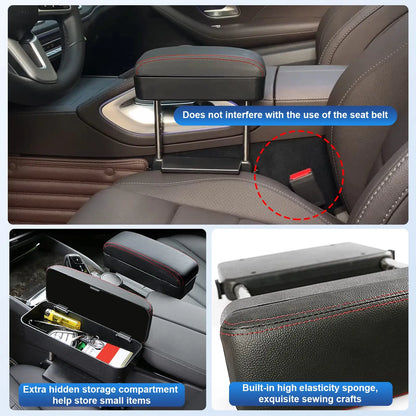 Car Armrest Support Elbow Rest Pad Armrest Extender Console Storage Organizer Adjustable Height Comfort Arm Rest Pads Universal