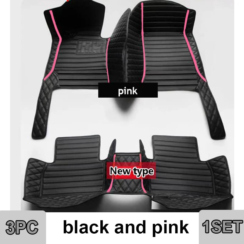 Car Mats Floor For Peugeot 5008 P87 2017~2023 7seat Luxury Leather Mat Car Floor Mats Universal Waterproof Cocho Car Accessories