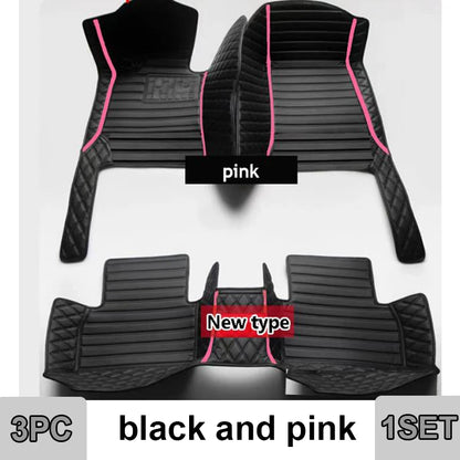 Car Mats Floor For Peugeot 5008 P87 2017~2023 7seat Luxury Leather Mat Car Floor Mats Universal Waterproof Cocho Car Accessories