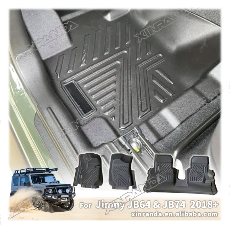 AT Car Floor Mats for Suzuki Jimny JB64 Jb74 2018+ 3-door TPE Left-hand Drive Automatic Transmission Car Floor Mat Carpet