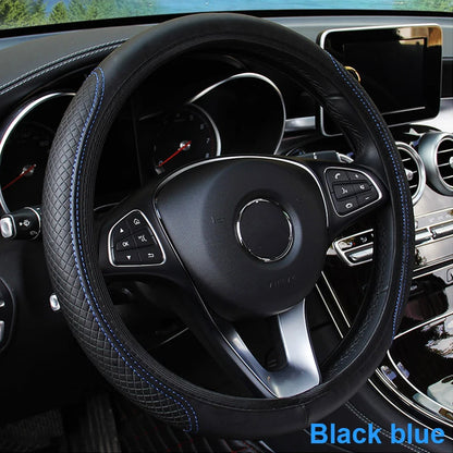 SEAMETAL 37-39CM Steering Wheel Cover Anti Slip Breathable Steering Cover Universal Microfiber Leather Steer Wheel Protector