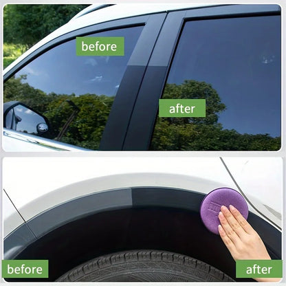 Black Universal Car Wax Paste: Dashboard Nano Crystal Coating, Interior Shine, Tire Protection & Oxidation Removal