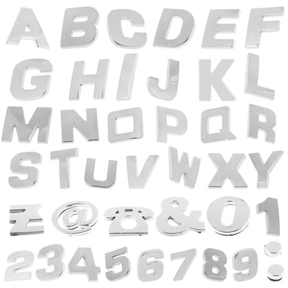 200 Piece Self adhesive 3D Chrome Car Emblem Badge Decal Car Alphabet Letters Number Sticker Automotive Exterior DIY Accessories