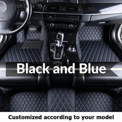 Car Mats Floor For Peugeot 5008 P87 2017~2023 7seat Luxury Leather Mat Car Floor Mats Universal Waterproof Cocho Car Accessories
