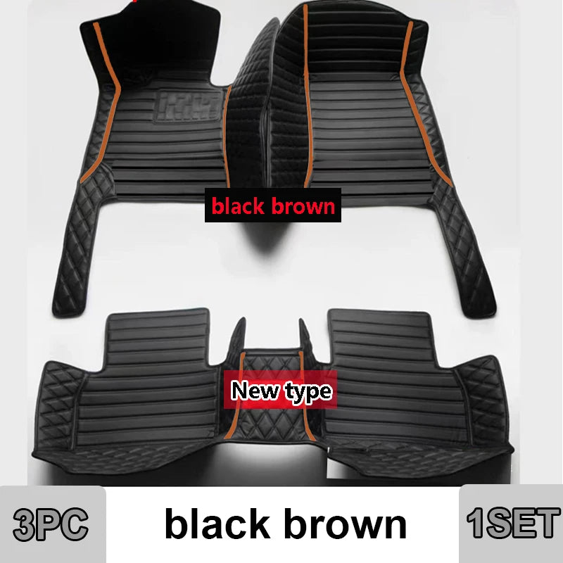 Car Mats Floor For Peugeot 5008 P87 2017~2023 7seat Luxury Leather Mat Car Floor Mats Universal Waterproof Cocho Car Accessories
