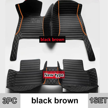 Car Mats Floor For Peugeot 5008 P87 2017~2023 7seat Luxury Leather Mat Car Floor Mats Universal Waterproof Cocho Car Accessories