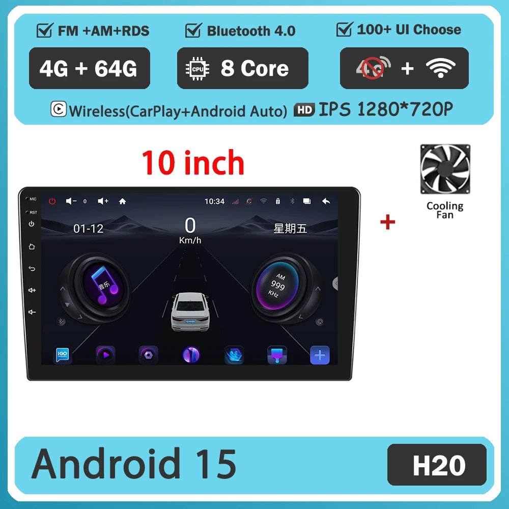 Android 7 "9" 10 "universal 2K Dvd Stereo Car Radio Carplay Auto Bluetooth 4g For Volkswagen Nissan Hyundai Toyota Honda