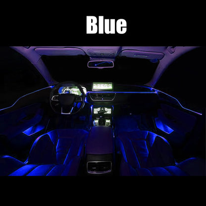 12V 6m LED Strips RGB Car Interior Light Ambient Lamp Decorative Fiber Optic 5 Lens Smart Control Caravan Automotive Accessories