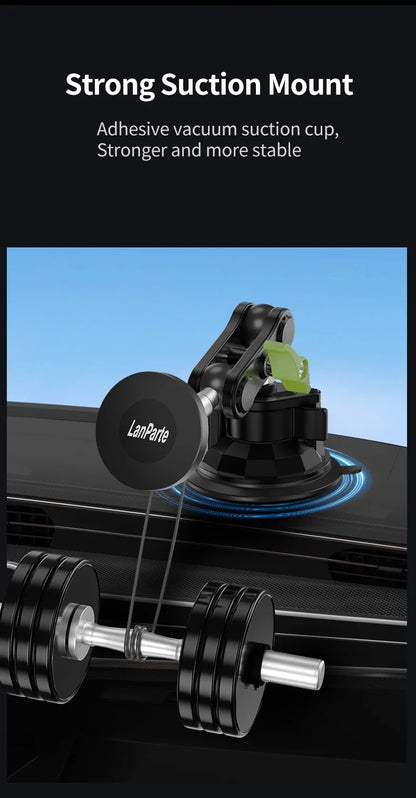 Car Phone Holder Magnetic Mount Strong Sticky Adhesive Suction Cup Dashboard 360 Rotating Anti-Shake for Iphone 16 15 14 13
